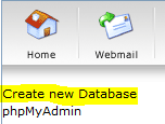 DirectAdmin create new database